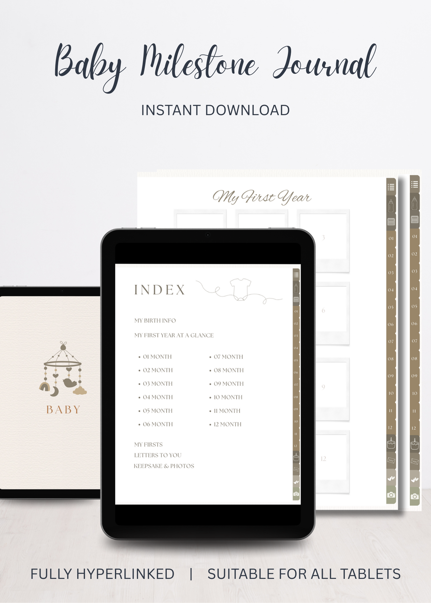 Baby Milestone Journal | Modern Baby Memory Book for First Year Keepsakes